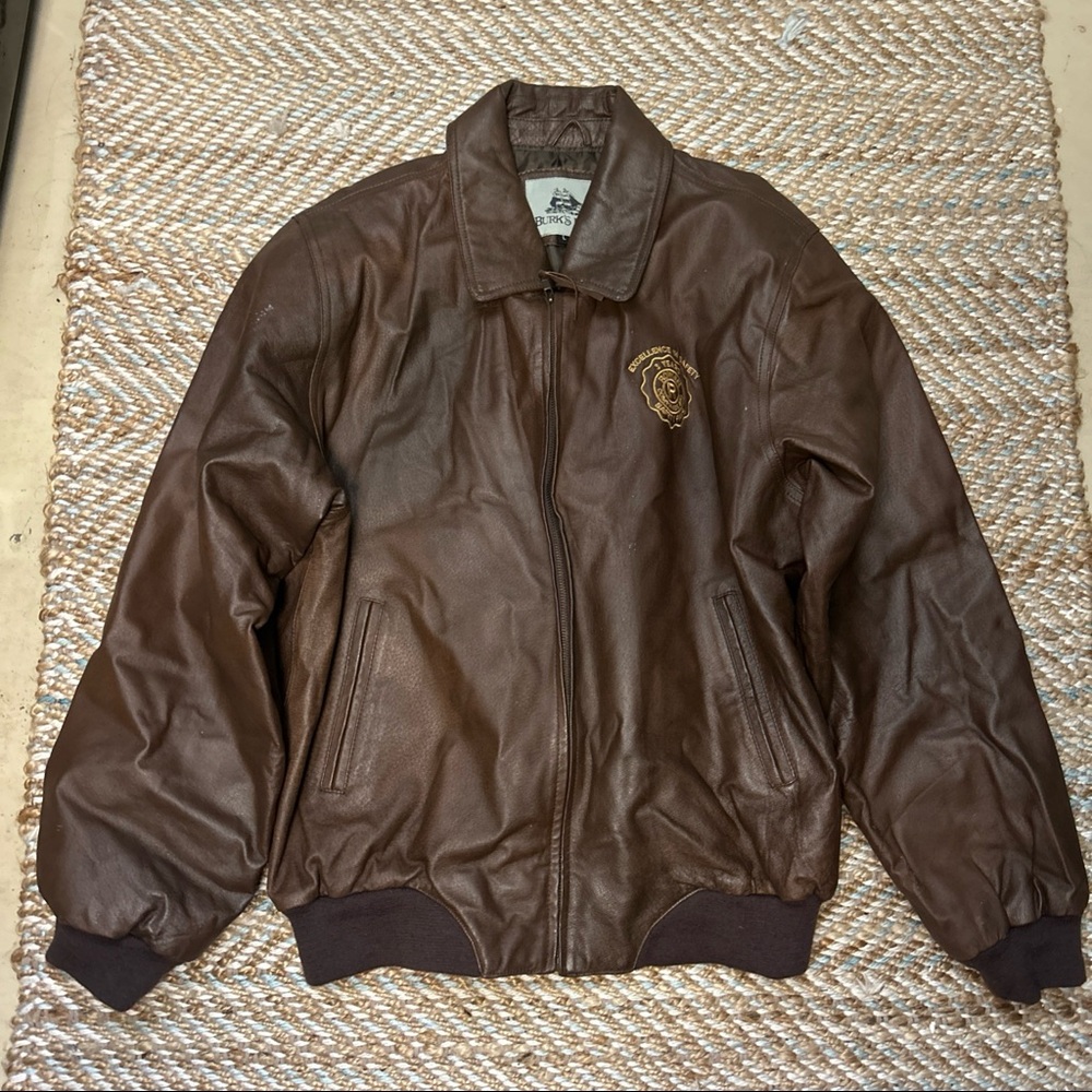 Leather Jacket Burks Bay Dark Brown Mid-Length